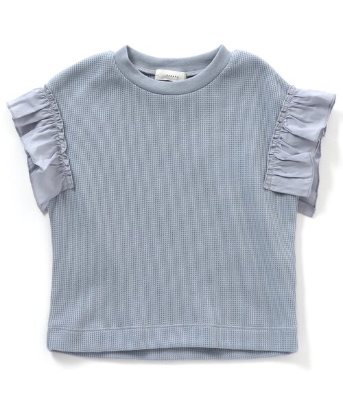 Seraph(セラフ)の「ワッフルフリルTシャツ(Tシャツ/カットソー・キッズ・アイボリー/その他2/ピンク/ブルー/グリーン・130/100/140/120/80/110/90/95)」の4枚目の写真