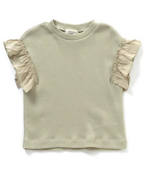Seraph(セラフ)の「ワッフルフリルTシャツ(Tシャツ/カットソー・キッズ・アイボリー/その他2/ピンク/ブルー/グリーン・130/100/140/120/80/110/90/95)」の3枚目の写真