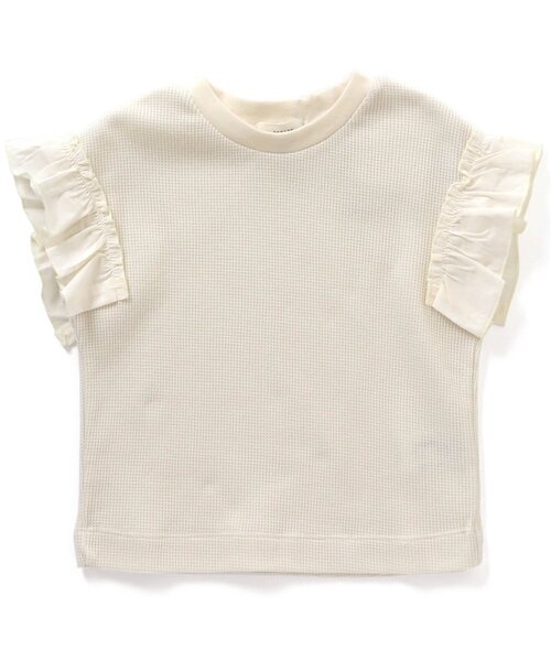 Seraph(セラフ)の「ワッフルフリルTシャツ(Tシャツ/カットソー・キッズ・アイボリー/その他2/ピンク/ブルー/グリーン・130/100/140/120/80/110/90/95)」の2枚目の写真