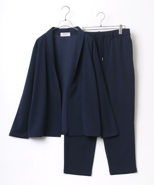 Lazar（ラザル）の「カットジョーゼット ショールカラージャケット＆ワイドテーパードパンツ/カーディガン セットアップ（セットアップ・メンズ・グレー/ブラック/ベージュ/ネイビー/チャコール/アイボリー・M/L/LL）」の6枚目の写真