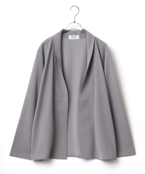 Lazar（ラザル）の「カットジョーゼット ショールカラージャケット＆ワイドテーパードパンツ/カーディガン セットアップ（セットアップ・メンズ・グレー/ブラック/ベージュ/ネイビー/チャコール/アイボリー・M/L/LL）」の7枚目の写真