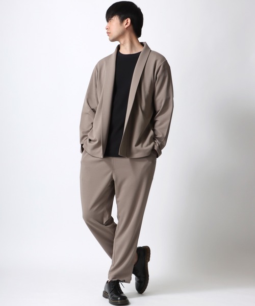 Lazar（ラザル）の「カットジョーゼット ショールカラージャケット＆ワイドテーパードパンツ/カーディガン セットアップ（セットアップ・メンズ・グレー/ブラック/ベージュ/ネイビー/チャコール/アイボリー・M/L/LL）」の10枚目の写真