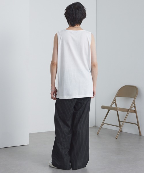 接触冷感 ルーズレイヤードサイドスリットタンクトップ MONO-MART