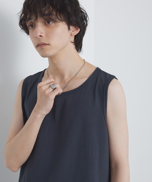 PLSEATS PLEASE レイヤードタンクトップ　水玉ノースリーブカットソー LE CERCLE par rope' タンクトップ ノースリーブ レイヤードセット