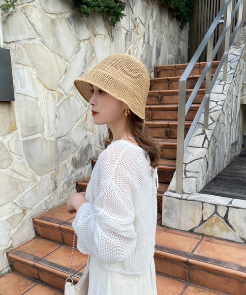 one after another NICE CLAUP（ワンアフターアナザーナイスクラップ）の「雑材クローシュハット（ハット・レディース・ブラウン/ナチュラル・FREE）」の7枚目の写真