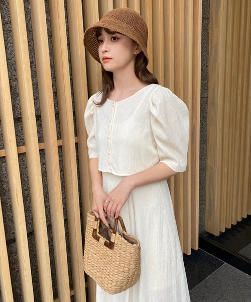 one after another NICE CLAUP（ワンアフターアナザーナイスクラップ）の「雑材クローシュハット（ハット・レディース・ブラウン/ナチュラル・FREE）」の3枚目の写真