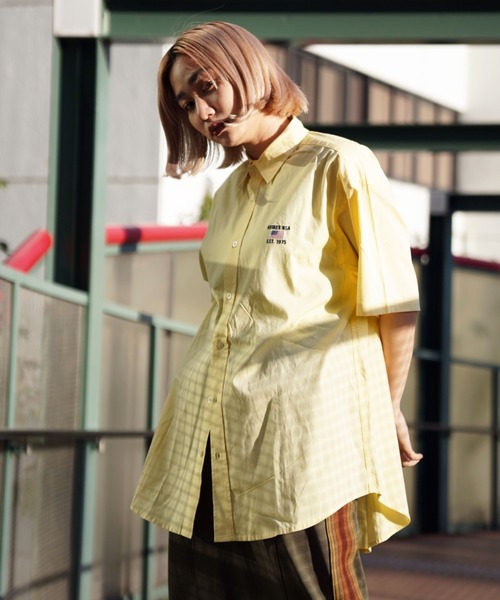 WEB&DEPOT限定】ワイド オックスフォード 半袖シャツ/ S/S WIDE