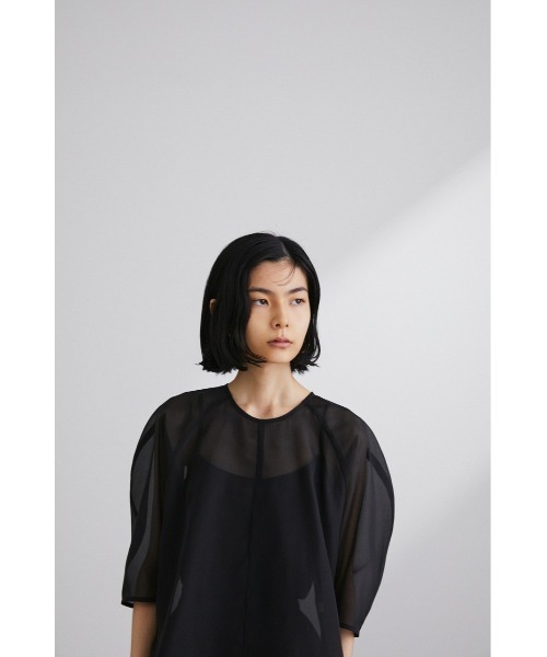 STYLEMIXER（スタイルミキサー）の「フォルムスリーブシアートップス（シャツ/ブラウス・レディース・ブラック/アイボリー/オレンジ/サックスブルー・FREE）」の18枚目の写真