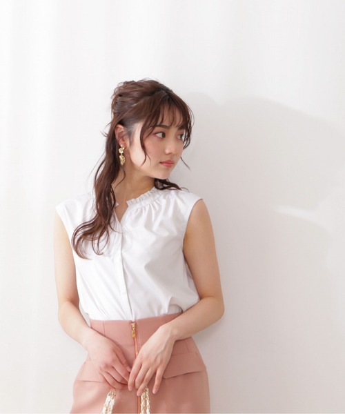 PROPORTION BODY DRESSING(プロポーションボディドレッシング)の「ストライプキーネックブラウス / 1212110407(シャツ/ブラウス・レディース・ベージュ系その他/ブルー系その他・SMALL/MEDIUM)」の5枚目の写真