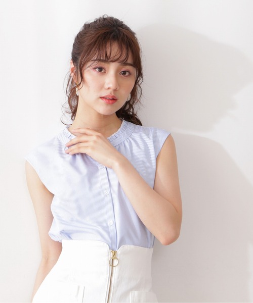 PROPORTION BODY DRESSING(プロポーションボディドレッシング)の「ストライプキーネックブラウス / 1212110407(シャツ/ブラウス・レディース・ベージュ系その他/ブルー系その他・SMALL/MEDIUM)」の20枚目の写真