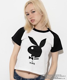 X-girl | Playboy × X-girl RAGLAN SLEEVE BABY TEE(Tシャツ/カットソー)