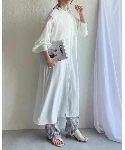 CHICWISH★ボリュームスリーブロングシャツワンピース☆ K22058_z32.jpg