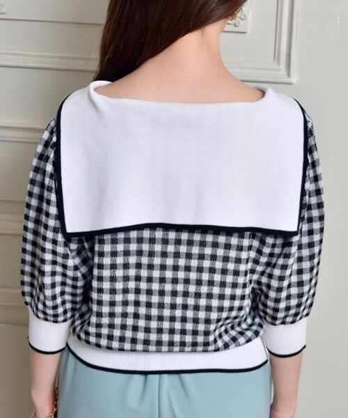 ems excite（エムズエキサイト）の「セーラー襟付チェックカーデ