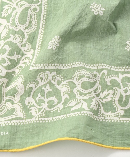 45R(フォーティファイブアール)の「インドカディのポコペイズリーバンダナ(バンダナ/スカーフ・レディース・ネイビー/ブラウン/カーキ/オレンジ/グリーン・FREE)」の8枚目の写真