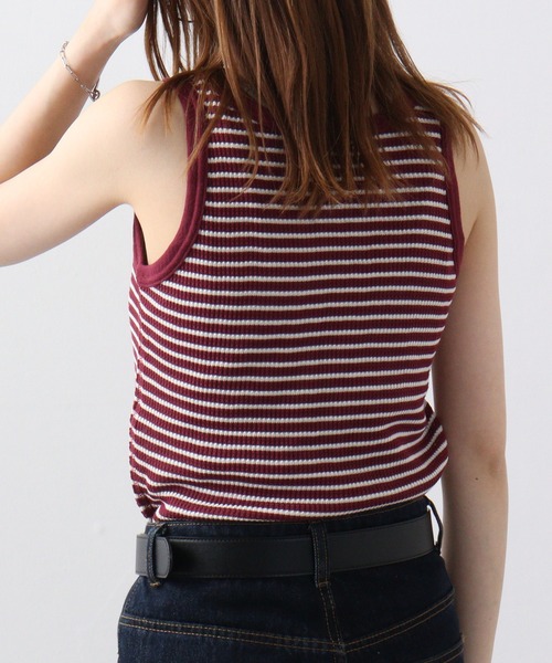 JEMORGAN（ジェーイーモーガン）の「JEMORGAN ワッフルボーダータンクトップ（パック入り）（タンクトップ・レディース・グリーン系その他/レッド系その他/グレー系その他/ブルー系その他・FREE）」の15枚目の写真