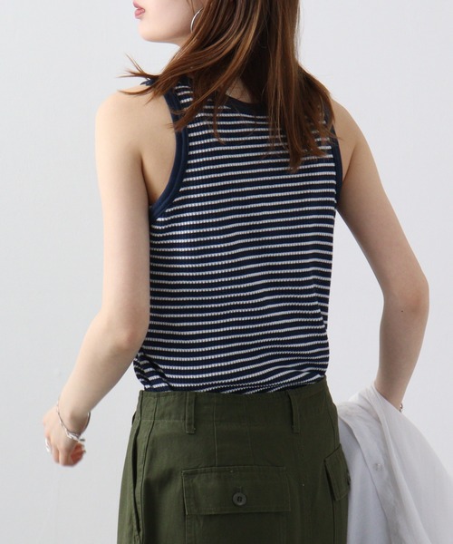 JEMORGAN（ジェーイーモーガン）の「JEMORGAN ワッフルボーダータンクトップ（パック入り）（タンクトップ・レディース・グリーン系その他/レッド系その他/グレー系その他/ブルー系その他・FREE）」の10枚目の写真