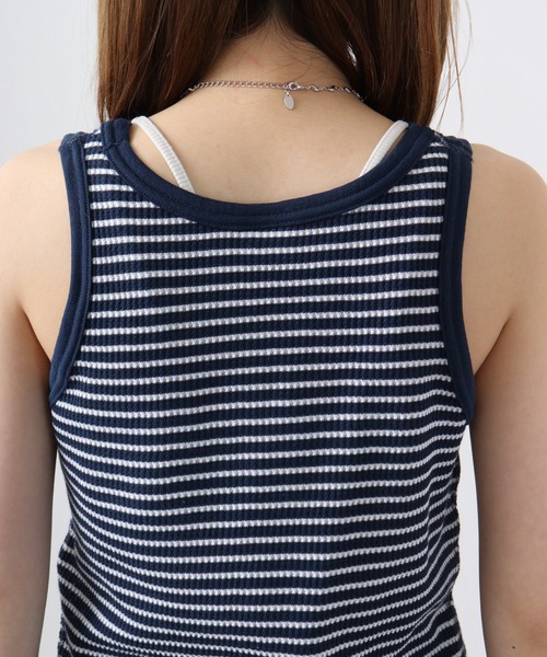 JEMORGAN（ジェーイーモーガン）の「JEMORGAN ワッフルボーダータンクトップ（パック入り）（タンクトップ・レディース・グリーン系その他/レッド系その他/グレー系その他/ブルー系その他・FREE）」の22枚目の写真