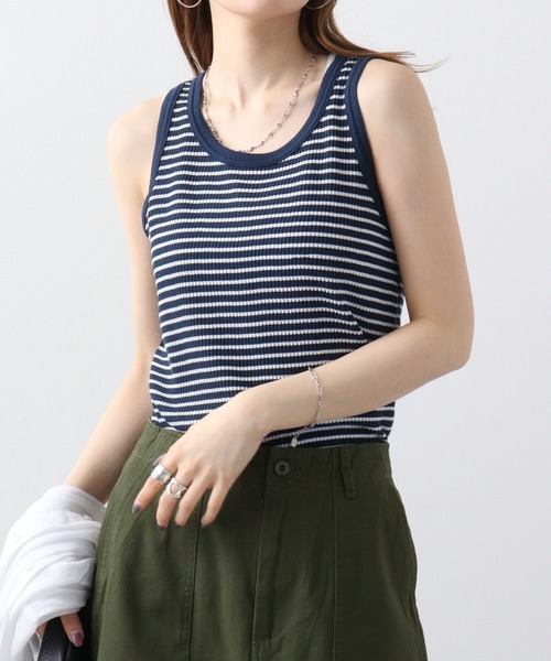 JEMORGAN（ジェーイーモーガン）の「JEMORGAN ワッフルボーダータンクトップ（パック入り）（タンクトップ・レディース・グリーン系その他/レッド系その他/グレー系その他/ブルー系その他・FREE）」の8枚目の写真