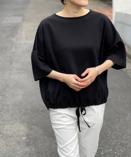 BEARDSLEY プルオーバー ブラック BEARDSLEY ブラウス シャツ ニットコンビプリーツプルオーバー
