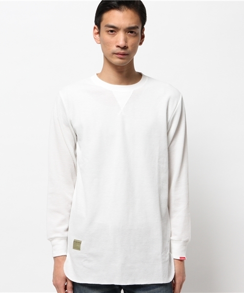 WHO'S WHO gallery（フーズフーギャラリー）の「【Em@//ONE】ワッフルカットソー（Tシャツ/カットソー・メンズ・ホワイト/ネイビー・LARGE/MEDIUM）」の6枚目の写真