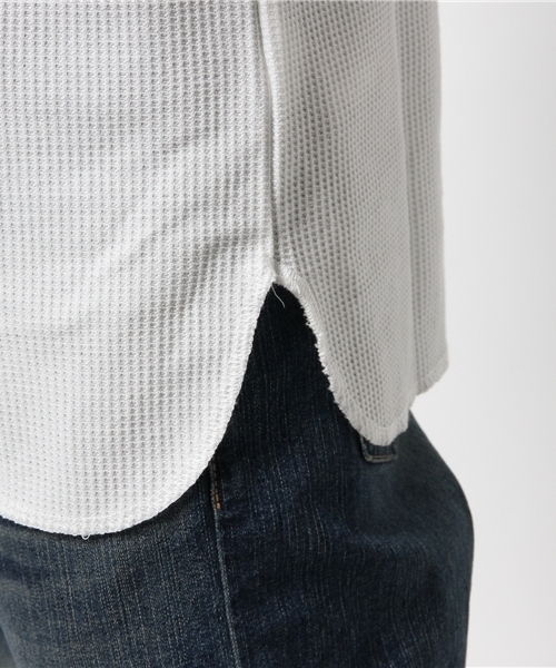 WHO'S WHO gallery（フーズフーギャラリー）の「【Em@//ONE】ワッフルカットソー（Tシャツ/カットソー・メンズ・ホワイト/ネイビー・LARGE/MEDIUM）」の4枚目の写真
