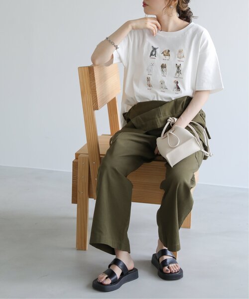 RAY CASSIN（レイカズン）の「dogPBプリントTシャツ（Tシャツ/カットソー・レディース・オフホワイト/スミクロ・FREE）」の6枚目の写真
