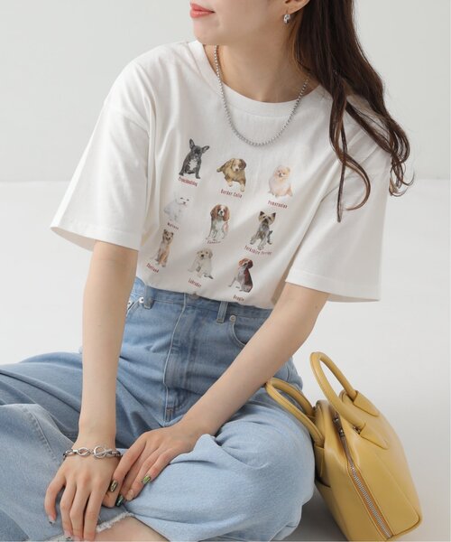 RAY CASSIN（レイカズン）の「dogPBプリントTシャツ（Tシャツ/カットソー・レディース・オフホワイト/スミクロ・FREE）」の17枚目の写真