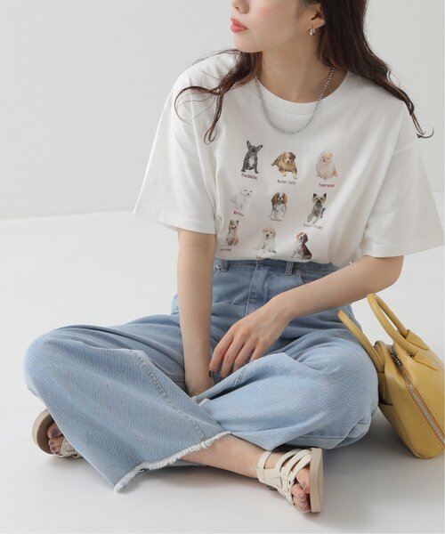 RAY CASSIN（レイカズン）の「dogPBプリントTシャツ（Tシャツ/カットソー・レディース・オフホワイト/スミクロ・FREE）」の20枚目の写真