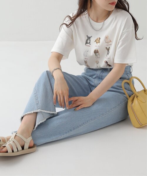 RAY CASSIN（レイカズン）の「dogPBプリントTシャツ（Tシャツ/カットソー・レディース・オフホワイト/スミクロ・FREE）」の9枚目の写真