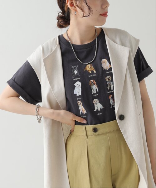 RAY CASSIN（レイカズン）の「dogPBプリントTシャツ（Tシャツ/カットソー・レディース・オフホワイト/スミクロ・FREE）」の8枚目の写真