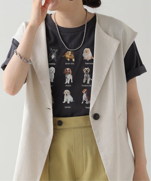 RAY CASSIN（レイカズン）の「dogPBプリントTシャツ（Tシャツ/カットソー・レディース・オフホワイト/スミクロ・FREE）」の5枚目の写真