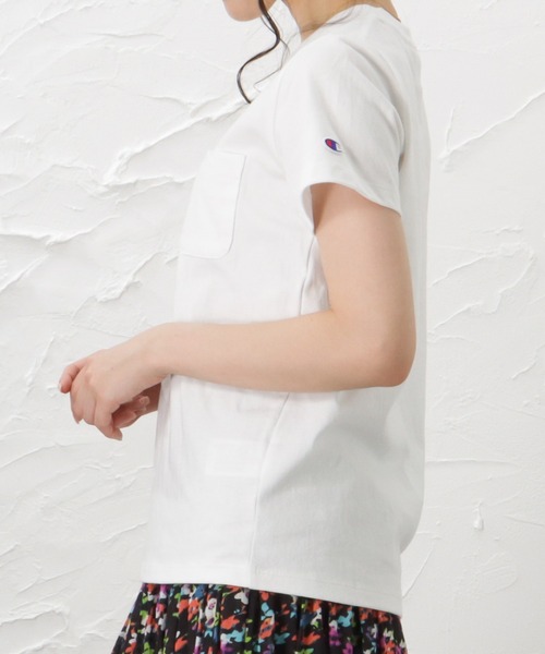 Champion（チャンピオン）の「Champion チャンピオン 無地ポケット半袖Tシャツ（Tシャツ/カットソー・レディース・ホワイト/ブラック/ベージュ/グレー/ミント・M/L）」の9枚目の写真
