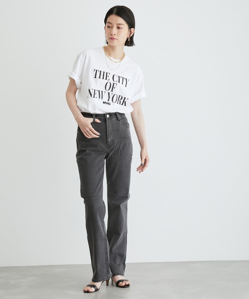 ADAM ET ROPE'(アダムエロペ)の「【GOOD ROCK SPEED】NYC Tee(Tシャツ/カットソー・レディース・ネイビー/ホワイト・FREE)」の3枚目の写真