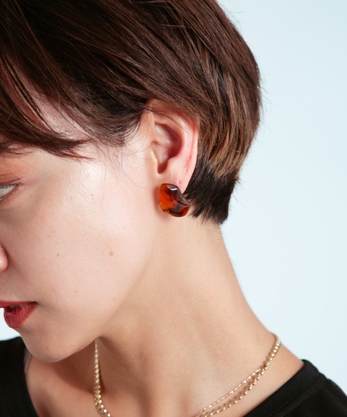 COLOR TOKYO ACCESSORIES（カラートウキョウアクセサリー）の「マーブルアクリルストーンピアス（ピアス（両耳用）・レディース・ホワイト/ブラウン・FREE）」の17枚目の写真