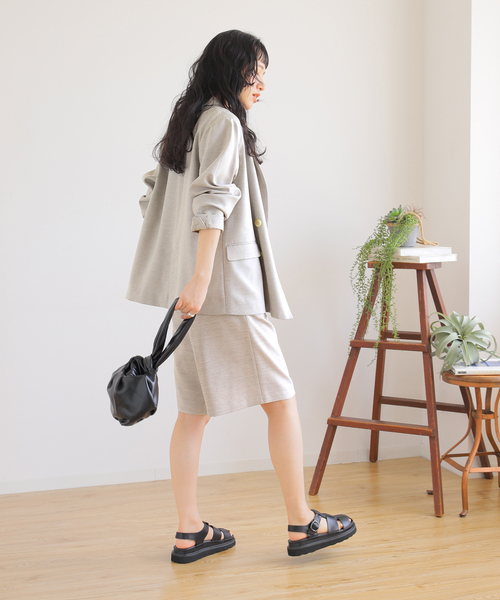 B.C STOCK（ベーセーストック）の「シャンブレーブッチャーショートパンツ（その他パンツ・レディース・ベージュ/アイボリー・SMALL/MEDIUM）」の6枚目の写真