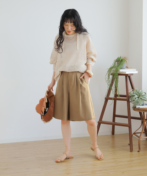 B.C STOCK（ベーセーストック）の「シャンブレーブッチャーショートパンツ（その他パンツ・レディース・ベージュ/アイボリー・SMALL/MEDIUM）」の8枚目の写真