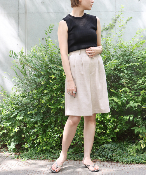 B.C STOCK（ベーセーストック）の「シャンブレーブッチャーショートパンツ（その他パンツ・レディース・ベージュ/アイボリー・SMALL/MEDIUM）」の13枚目の写真