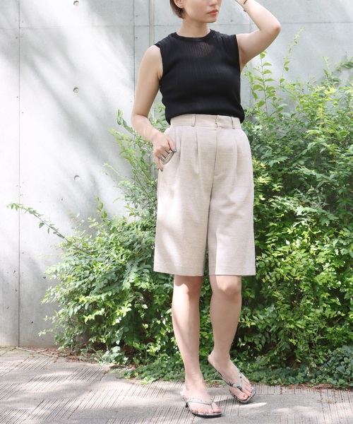 B.C STOCK（ベーセーストック）の「シャンブレーブッチャーショートパンツ（その他パンツ・レディース・ベージュ/アイボリー・SMALL/MEDIUM）」の14枚目の写真