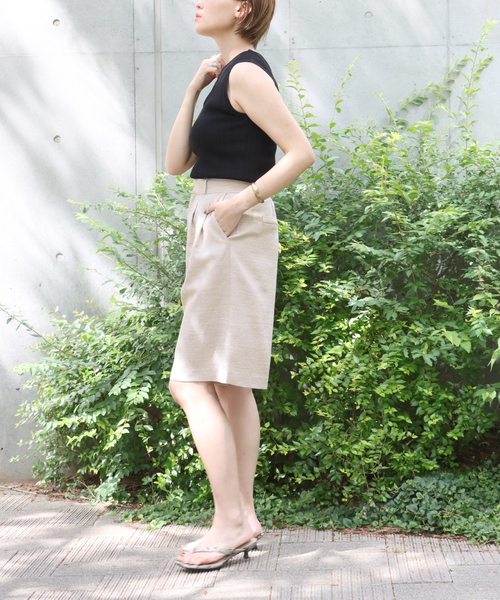 B.C STOCK（ベーセーストック）の「シャンブレーブッチャーショートパンツ（その他パンツ・レディース・ベージュ/アイボリー・SMALL/MEDIUM）」の15枚目の写真