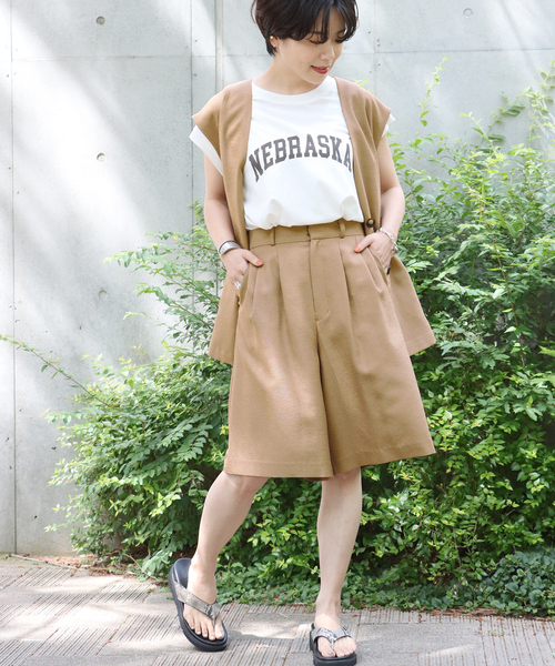 B.C STOCK（ベーセーストック）の「シャンブレーブッチャーショートパンツ（その他パンツ・レディース・ベージュ/アイボリー・SMALL/MEDIUM）」の18枚目の写真