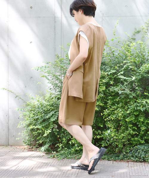 B.C STOCK（ベーセーストック）の「シャンブレーブッチャーショートパンツ（その他パンツ・レディース・ベージュ/アイボリー・SMALL/MEDIUM）」の20枚目の写真