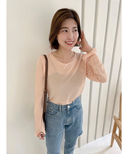 JUMELLE（ジュメロ）の「メロウシアートップ（ニット/セーター・レディース・ピンク/ベージュ・FREE）」の14枚目の写真