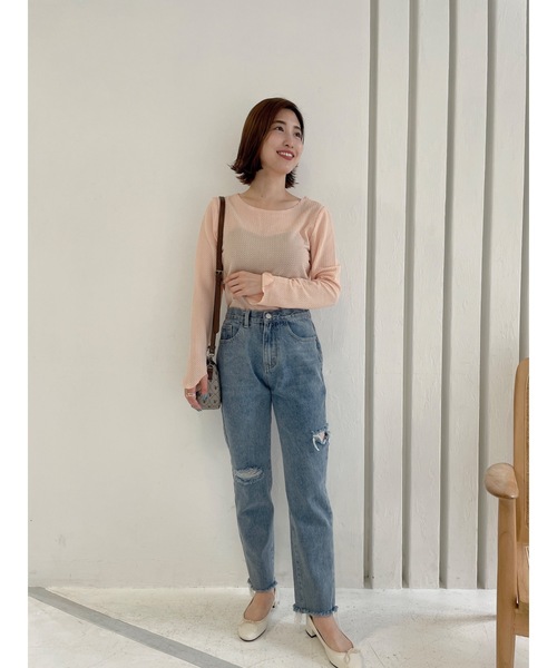 JUMELLE（ジュメロ）の「メロウシアートップ（ニット/セーター・レディース・ピンク/ベージュ・FREE）」の21枚目の写真