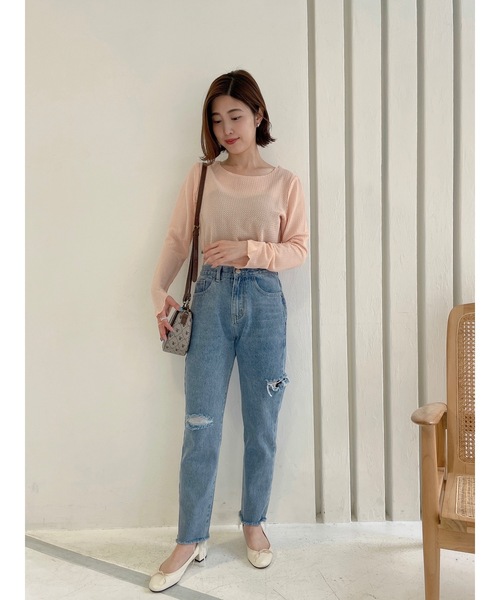 JUMELLE（ジュメロ）の「メロウシアートップ（ニット/セーター・レディース・ピンク/ベージュ・FREE）」の18枚目の写真