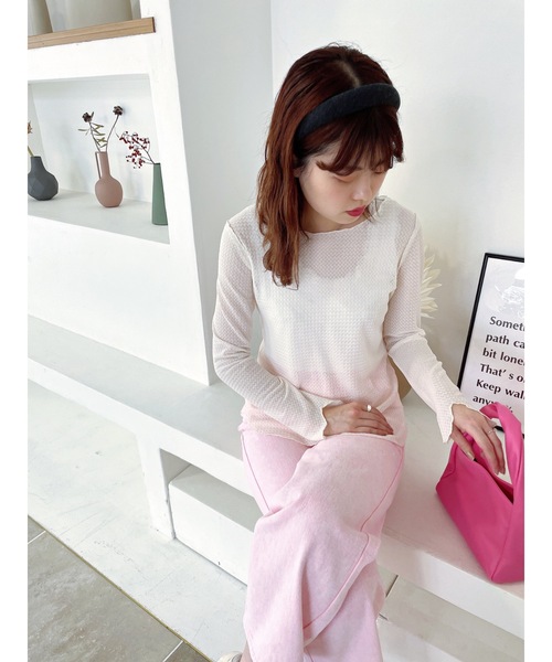 JUMELLE（ジュメロ）の「メロウシアートップ（ニット/セーター・レディース・ピンク/ベージュ・FREE）」の20枚目の写真