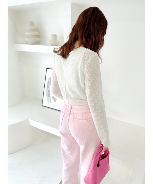JUMELLE（ジュメロ）の「メロウシアートップ（ニット/セーター・レディース・ピンク/ベージュ・FREE）」の11枚目の写真