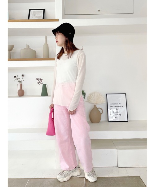 JUMELLE（ジュメロ）の「メロウシアートップ（ニット/セーター・レディース・ピンク/ベージュ・FREE）」の8枚目の写真