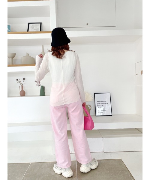 JUMELLE（ジュメロ）の「メロウシアートップ（ニット/セーター・レディース・ピンク/ベージュ・FREE）」の17枚目の写真