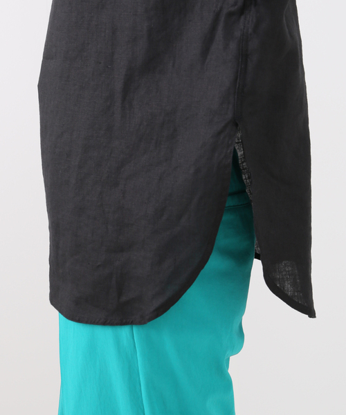 FRAMeWORK フレンチリネン　ボートネックプルオーバーブラックホワイト２枚 FRAMeWORK（フレームワーク）の「リネンボートネックプル