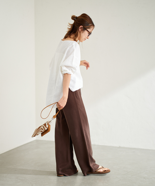 FRAMeWORK（フレームワーク）の「リネンボートネックプル